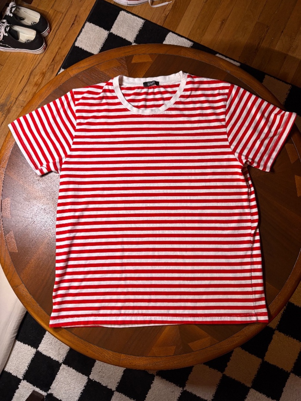 Straight to Hell Unisex Red White Striped T-Shirt